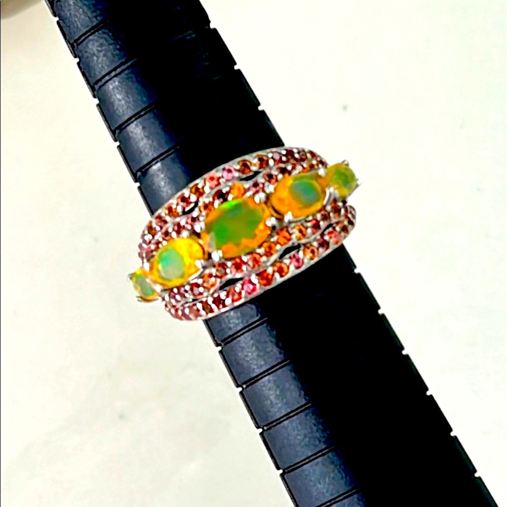 Opal Garnet 14KGP Ring